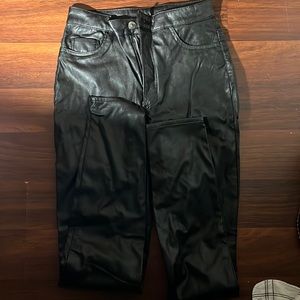 Black leather pants